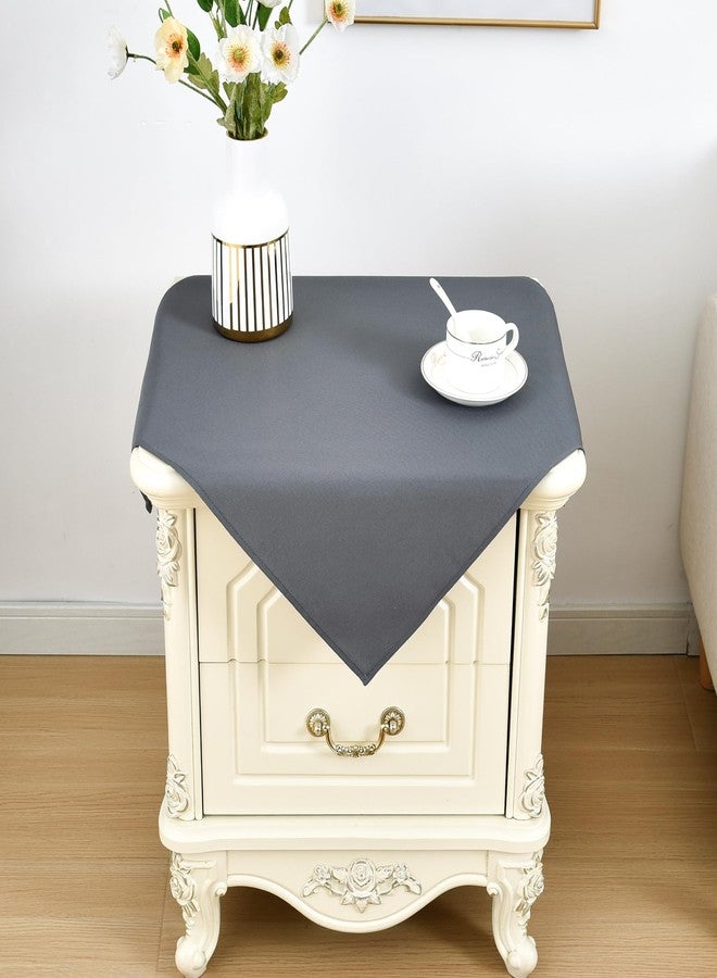 Nacuci Small Square Tablecloth 24x24 Inch Washable Polyester Side Table Cloth Solid Grey Heavy Duty End Table Cover for Dining Home Party - Image 1